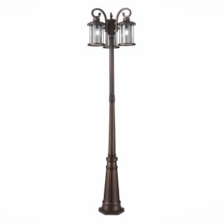 SL080.425.03 Светильник уличный наземный ST-Luce Темный кофе/Прозрачный, Темный кофе E27 3*100W