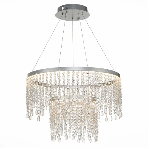 SL6201.103.55 Люстра подвесная ST-Luce Серебристый/Прозрачный LED 1*55W 3000K/4000K/6000K